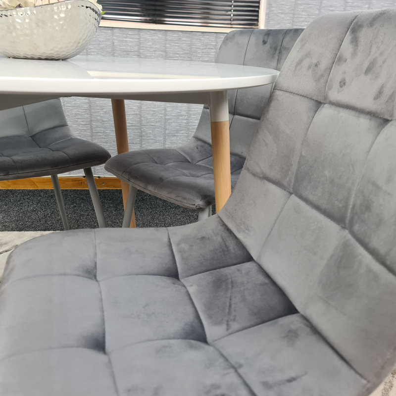 Gordin 4 - Person Dining Set, Grey, White