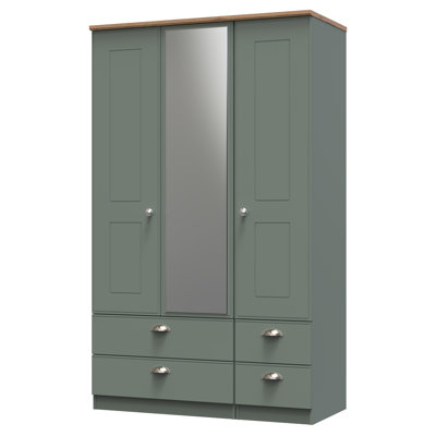 Conners Triple 4 Drawer Mirror Wardrobe