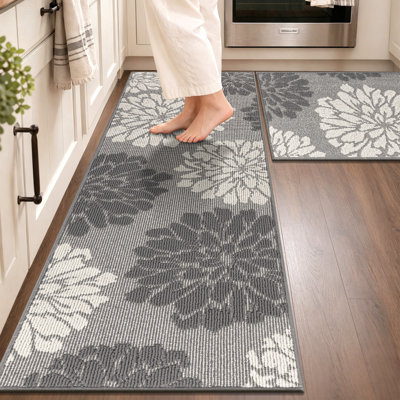  Stain Resistant Non Slip Kitchen Mats (Set of 2)