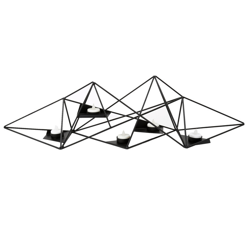 Photophore en métal avec prisme geo