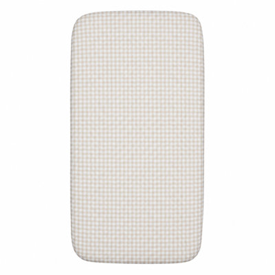 Drap-housse en coton jersey - Vichy crème