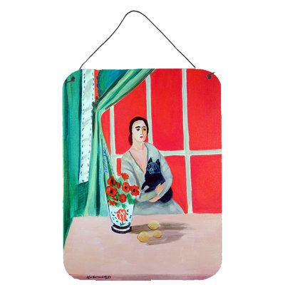 Lady with Her Schipperke Painting Print Plaque
