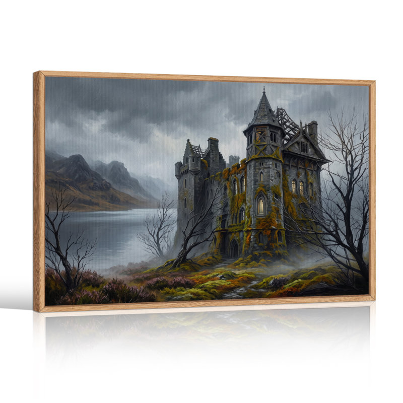 «Dark Fantasy Castle» avec art mural sur toile d'Halloween, H 18 po x l 24 po