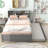 Engeliene Wooden Bed with Trundle,Storage Bed Frame with Bookcase-339296939-354862860