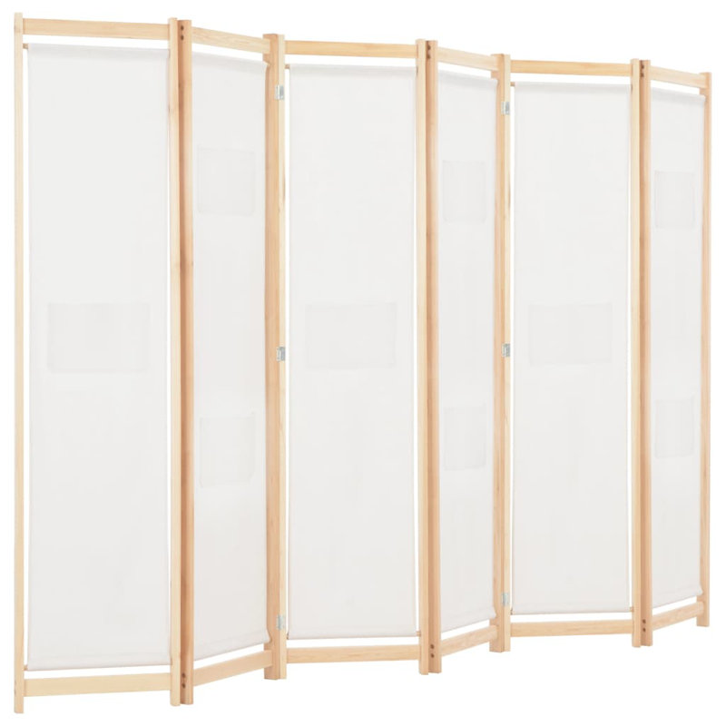 Rizzo 170cm H Folding Room Divider, Cream, 6, 240 x 170cm
