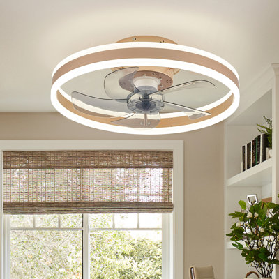 Delorse 20'' Flush Mount Ceiling Fan with LED Lights and Remote Control