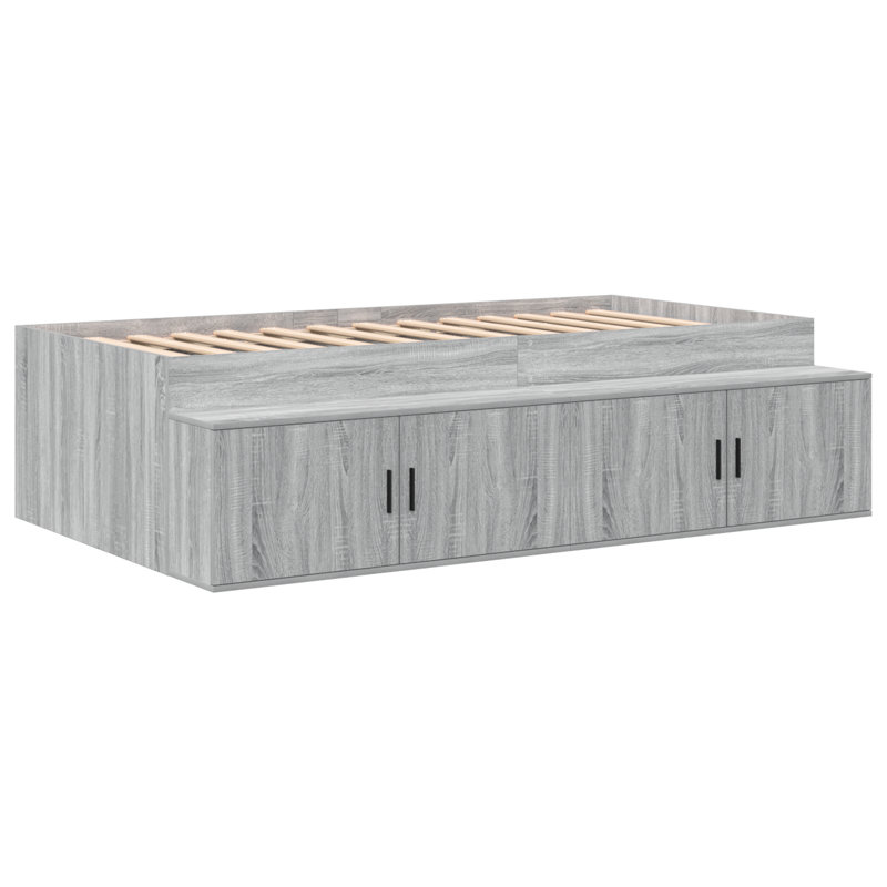 Vidaxl Storage Bed Frame, Small Single (2'6), Grey Sonoma