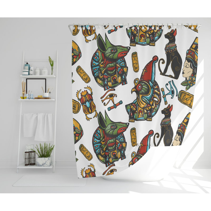 Riki Polyester Shower Curtain Set, 177cm H x 177cm W