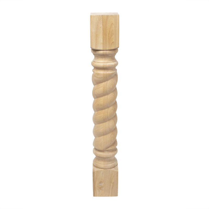 Pieds de poteau de coin Bodhid, H 35,25 po x l 5 po x P 5 po, Bois franc