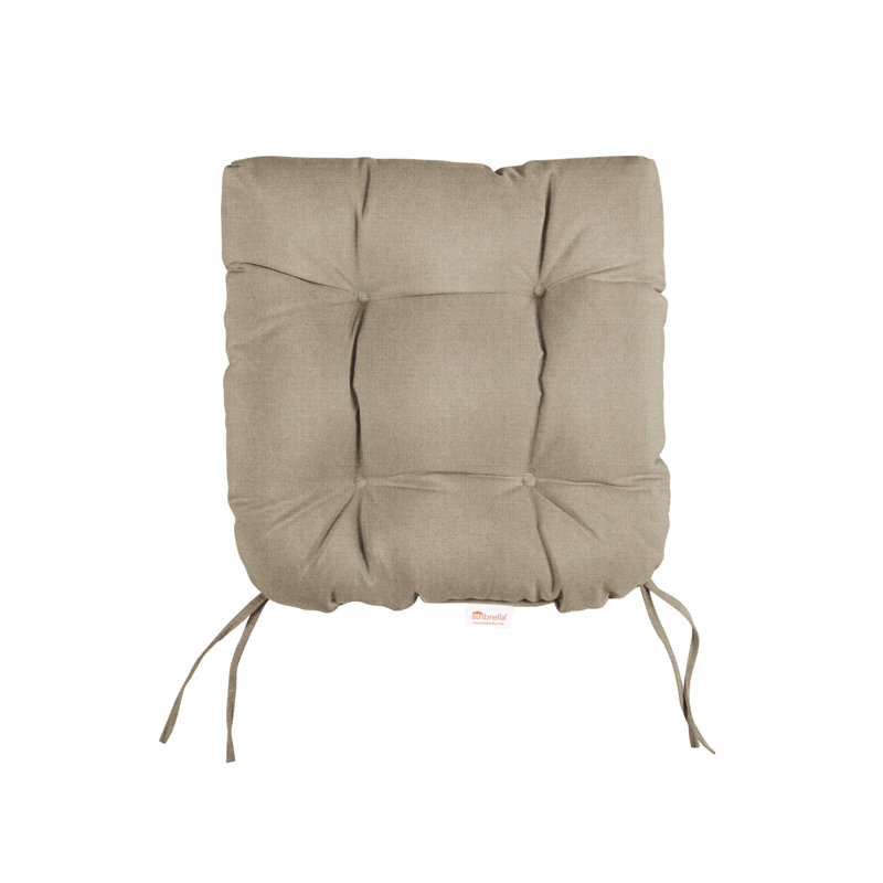 Tufted Outdoor Sunbrella Seat Cushion, 19" W, Canvas Taupe Sunbrella® Canvas