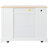 Fluted Kitchen Island With Trash Can Storage Cabinet, Power Outlet, Internal Storage Rack, Rolling Kitchen Islands On 5 Wheels With 3 Drawer, 3 Open Side Racks For 10 Gallon Garbage Bin, White-1954232428