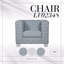 Chaise en chenille clair sarcelle clair et finition blanche