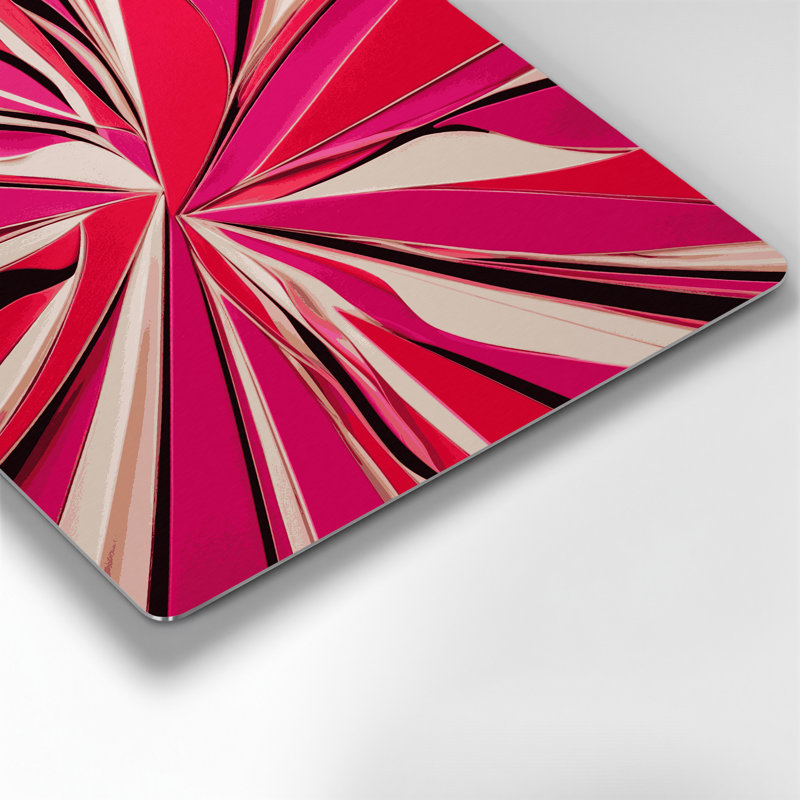 Art abstrait en métal rouge 20 formes abstraites, H 16 po x l 16 po