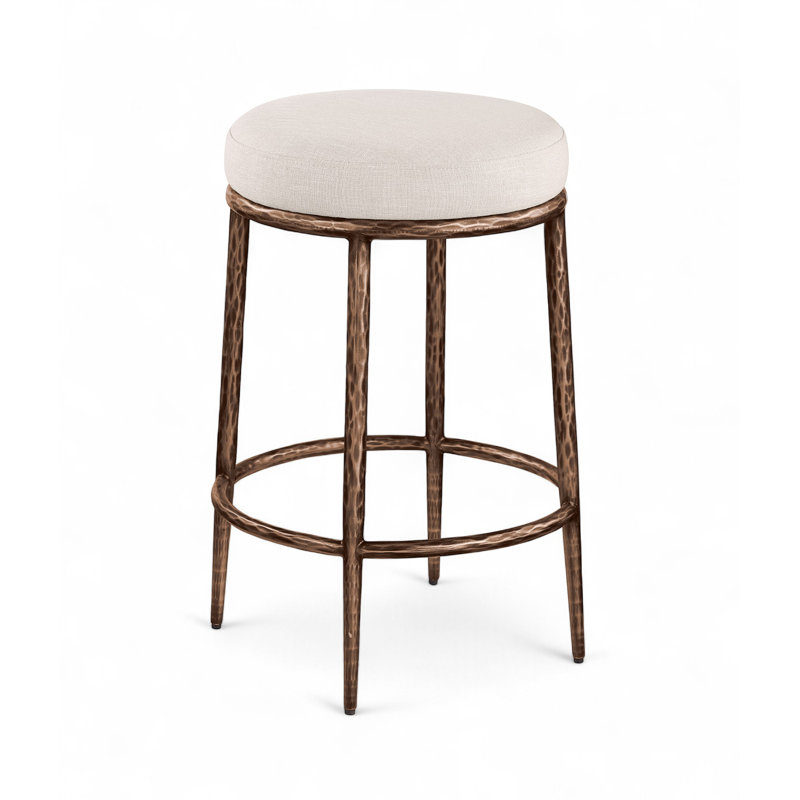 Tabouret de comptoir Ferro Hessle, Beige, Bronze
