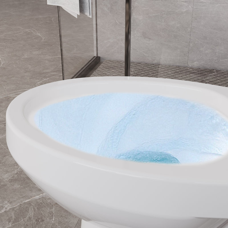 Toilette commerciale deux pièces GarveeHome, conforme ADA, allongée, hauteur confort global, chasse d'eau siphonique puissante de 1,28 GPF, siège à fermeture en douceur