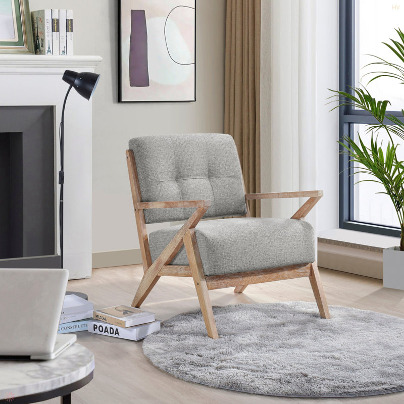 Chaise d'appoint moderne capitonnée 1pc, Gris