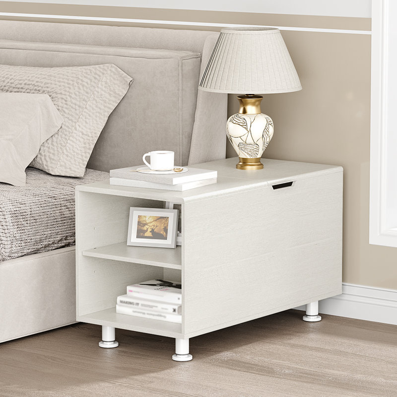 Modern Expandable Sofa End Table with Storage and Adjustable Shelf,Living Room End Side Table with Four Legs,Modular Sofa Table for Bedroom,Office