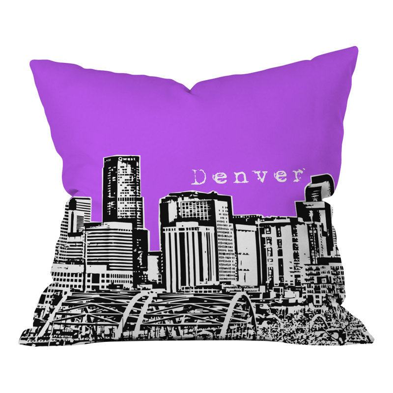 Bird Ave Denver Throw Pillow, 20" x 20", Purple