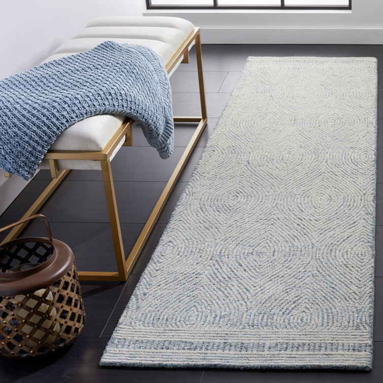 Colbert Handmade Tufted Wool Area Rug in Ivory/Blue