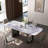 Rectangular Marble & Sintered Stone Dining Table with Double Pedestals-44161493
