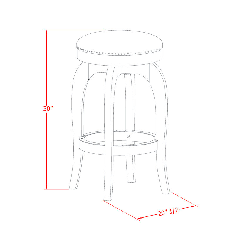 Tabouret Elzada, Siège moka / structure acajou, Tabouret de bar (assise de 30 po de hauteur)