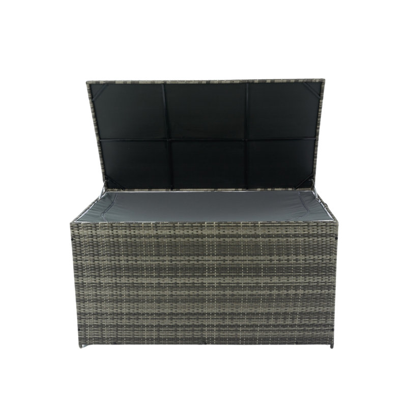 Boîte de rangement extérieure, boîtes de terrasse en osier de 200 gallons avec couvercle, rangement de coussins pour jouets d'enfants, oreillers, serviettes