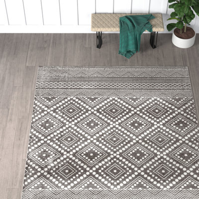 Tapis gris tissé à la machine Bonifacio