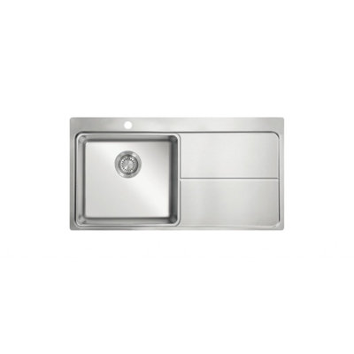 Ukinox W Single Bowl Stainless Steel Drop-In Kitchen Sink with 1 Faucet Hole