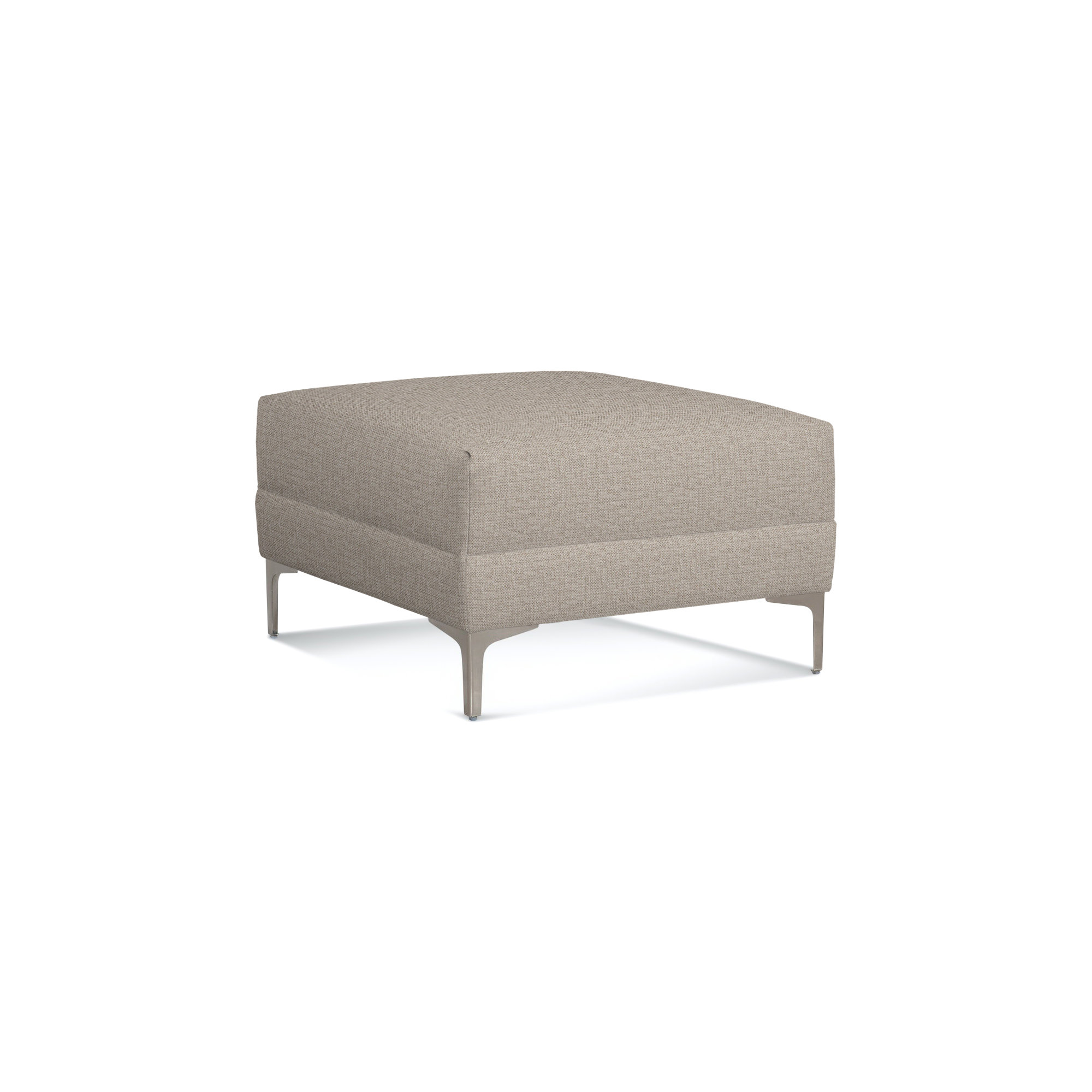 Alexa Upholstered Ottoman, Beige Performance Fabric Polypropylene/Olefin