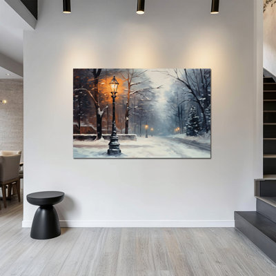 Hiver, art mural sur toile, paysage d'hiver, paysage d'hiver