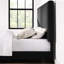 Grand lit tapissier gris anthracite