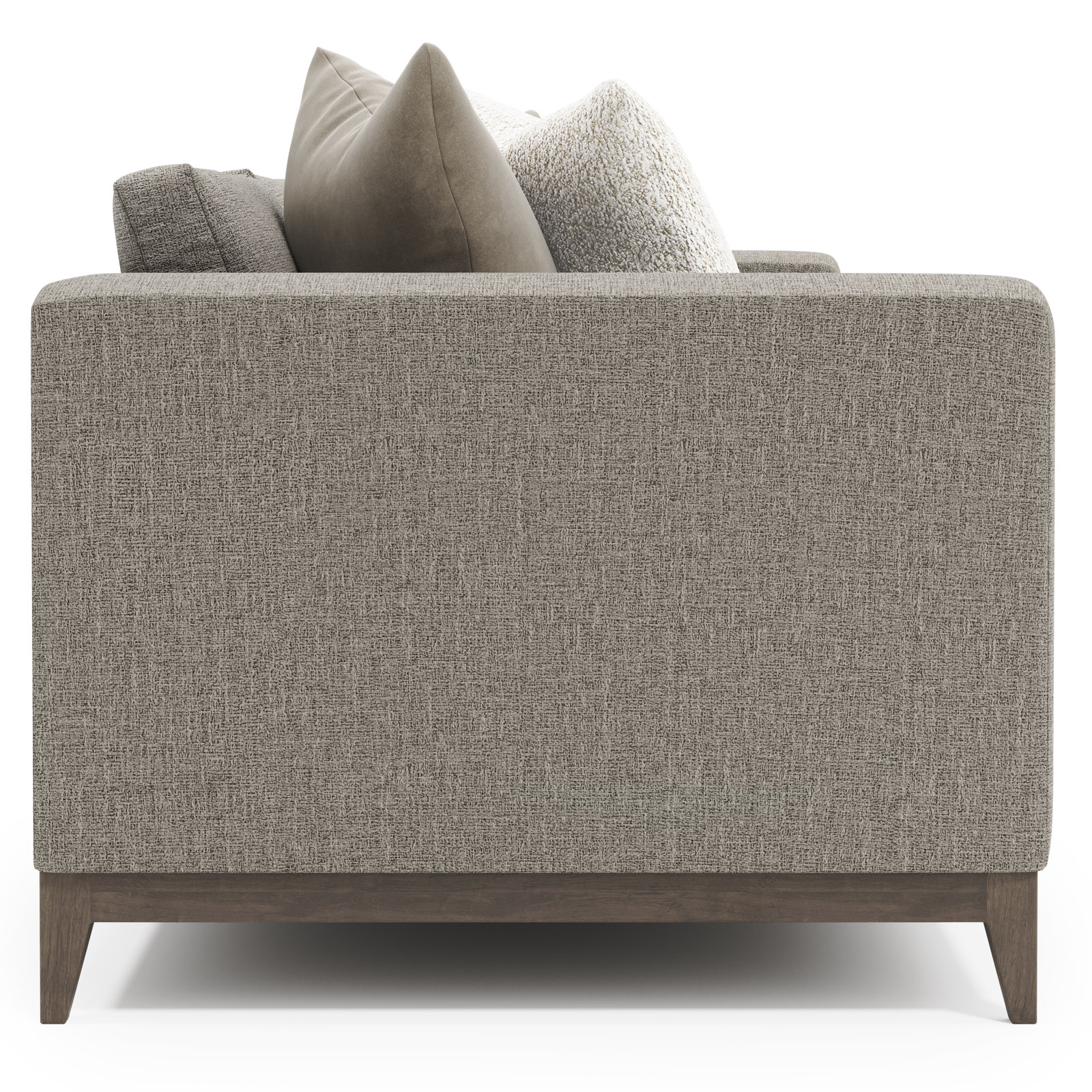 Noel Upholstered Sofa, Portobello, Gray Polyester, 27.50" H x 88" W x 40" D