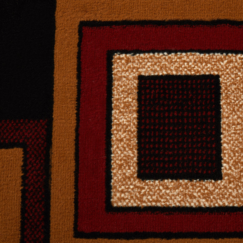 Tapis rouge à motif géométrique Vannesa, Rectangle 7 pi 8 po x 10 pi 7 po