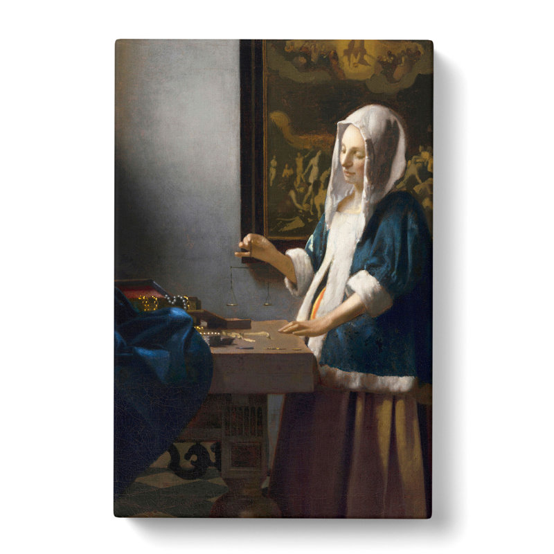 Woman Holding A Balance by Johannes Vermeer - Wrapped Canvas Print, 76cm H x 50cm W x 3cm D