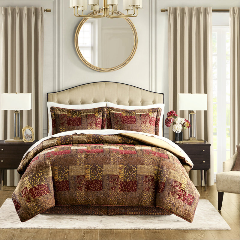 Édredon très grand avec chenille fascinante de style moderne brun