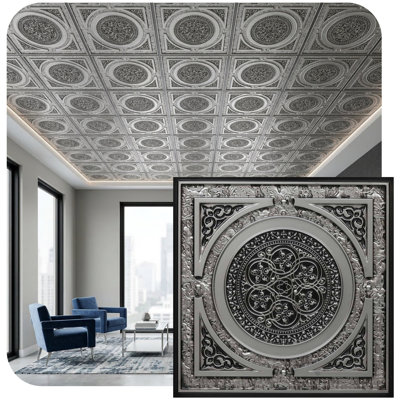 Steampunk Drop-In Or Glue-Up PVC Ceiling Tile