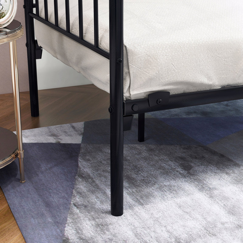Metal Daybed Frame, Multifunctional Mattress Foundation/Bed Sofa With Headboard, Twin