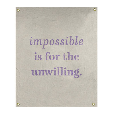 Tapisserie quote « impossible à écrire » en polyester