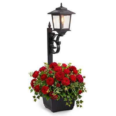 Solar Lamp Post Light with Planter