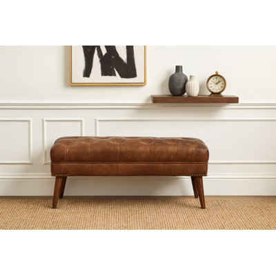 Banc en cuir véritable Alekzandra