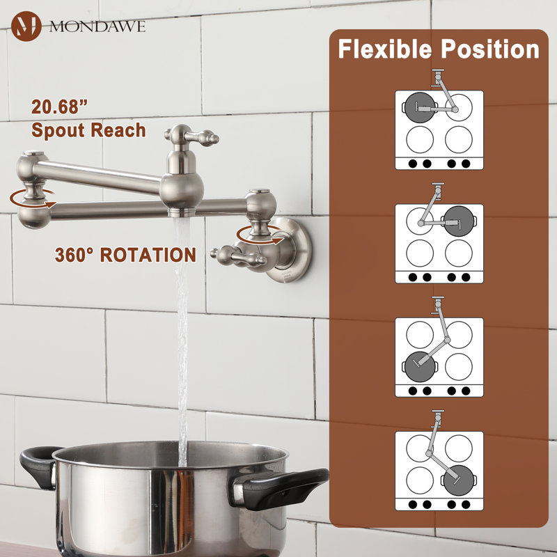 Mondawe Kitchen Faucet, Brushed Nickel