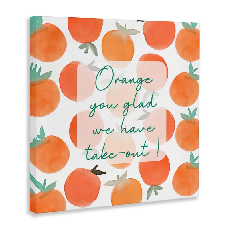 Toile orange «You Glad», conception par Emily Navas, H 36 po x l 36 po