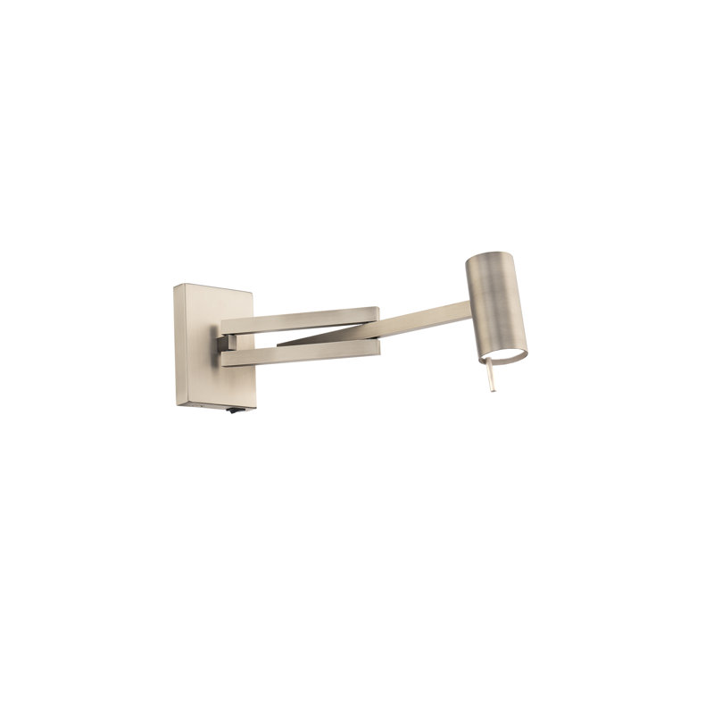 Gavel Dimmable LED Swing Arm Light, With Built-in USB Port, 3000K Color Temperature, Brushed Nickel