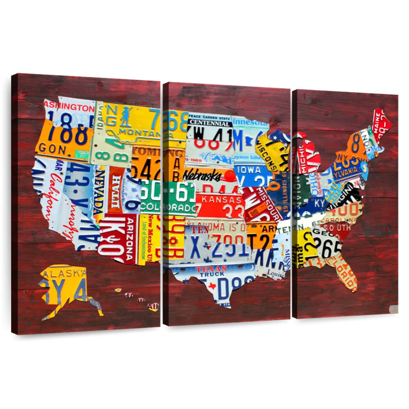Carte des États-Unis à Aliaz II, H 48 po x l 74 po