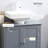 HOMCOM Under Sink Bathroom Cabinet With 2 Doors And Shelf, Pedestal Sink Bathroom Vanity Cabinet, Gray