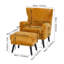 Upholstered Wingback Chair with Footstool-421907154