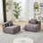 Compression Sectionals, Grey Chenille Modular Modern Sofa for Home