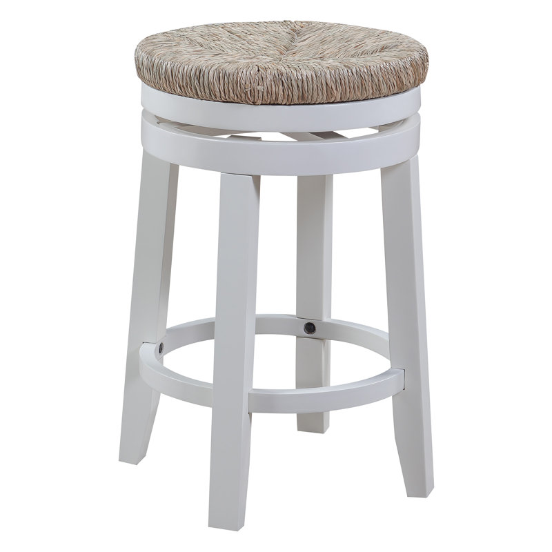 Tabouret de comptoir pivotant 25,75 po Temima, Blanc