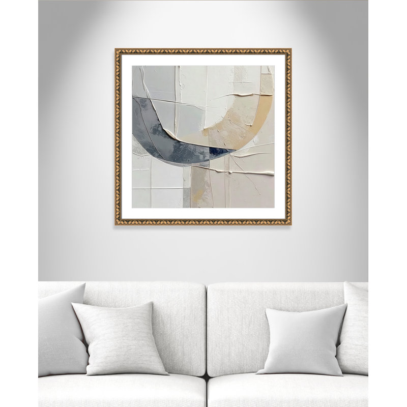«Plastered III» par Alonza Saunders, 33'' W x 33'' H, Matted Print, Gold Leaf Beads