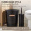 Ensemble d'accessoires de salle de bain Jeroma Farmhouse - Poubelle, brosse de toilette-1227861551